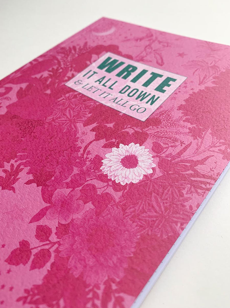 'Write it all down' Pink A5 Notebook