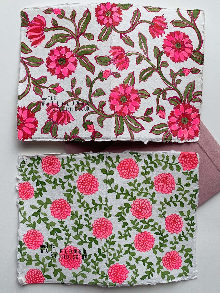 Painted Cotton Cards A7 - Pack of 5