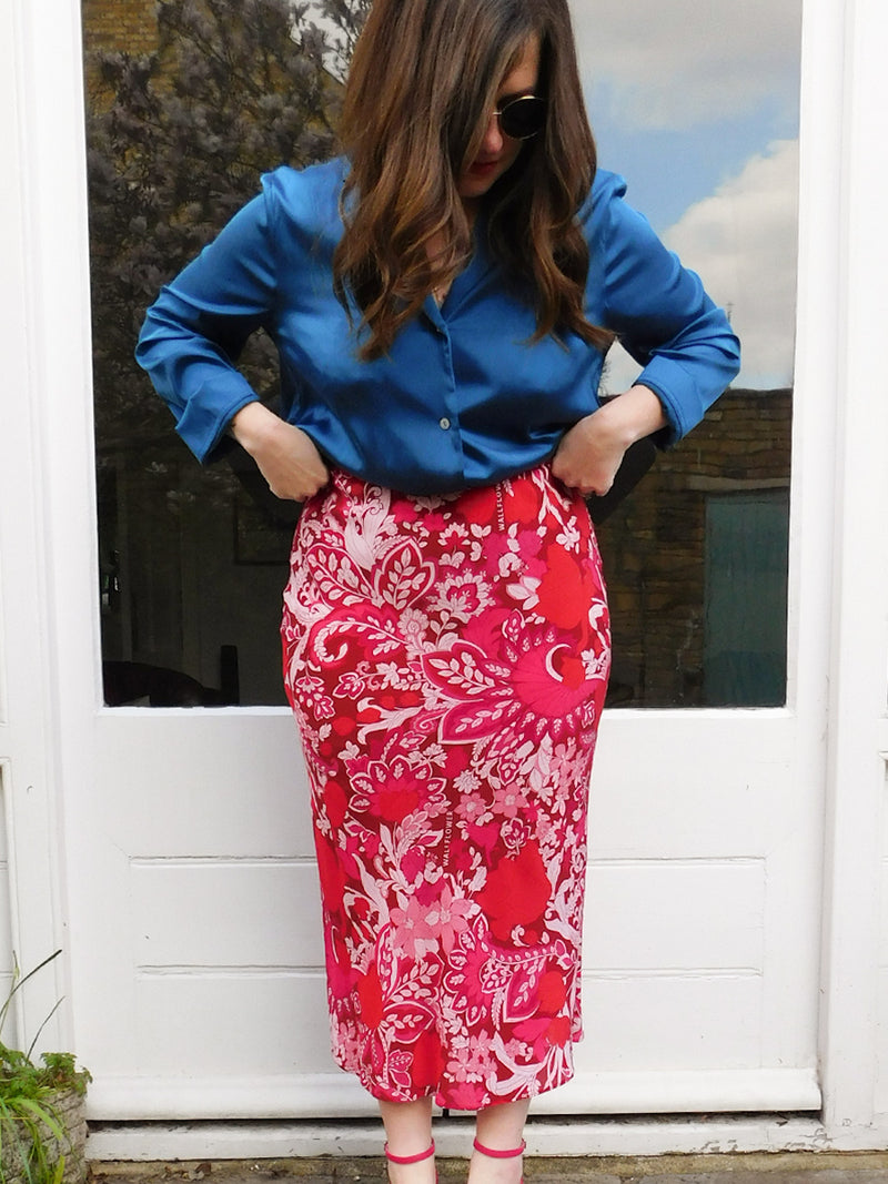 Tuliptastic Silk Skirt