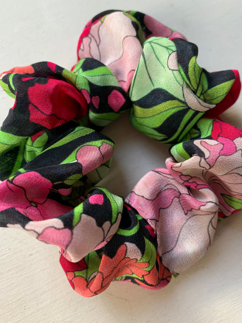 Confetti Floral Silk Scrunchie