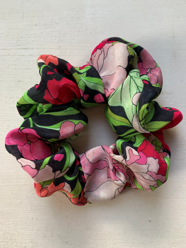 Confetti Floral Silk Scrunchie