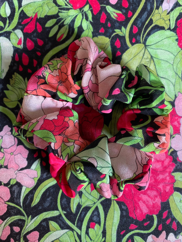 Confetti Floral Silk Scrunchie