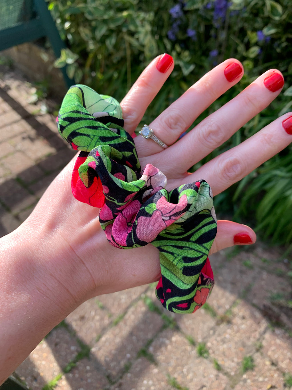 Confetti Floral Silk Scrunchie