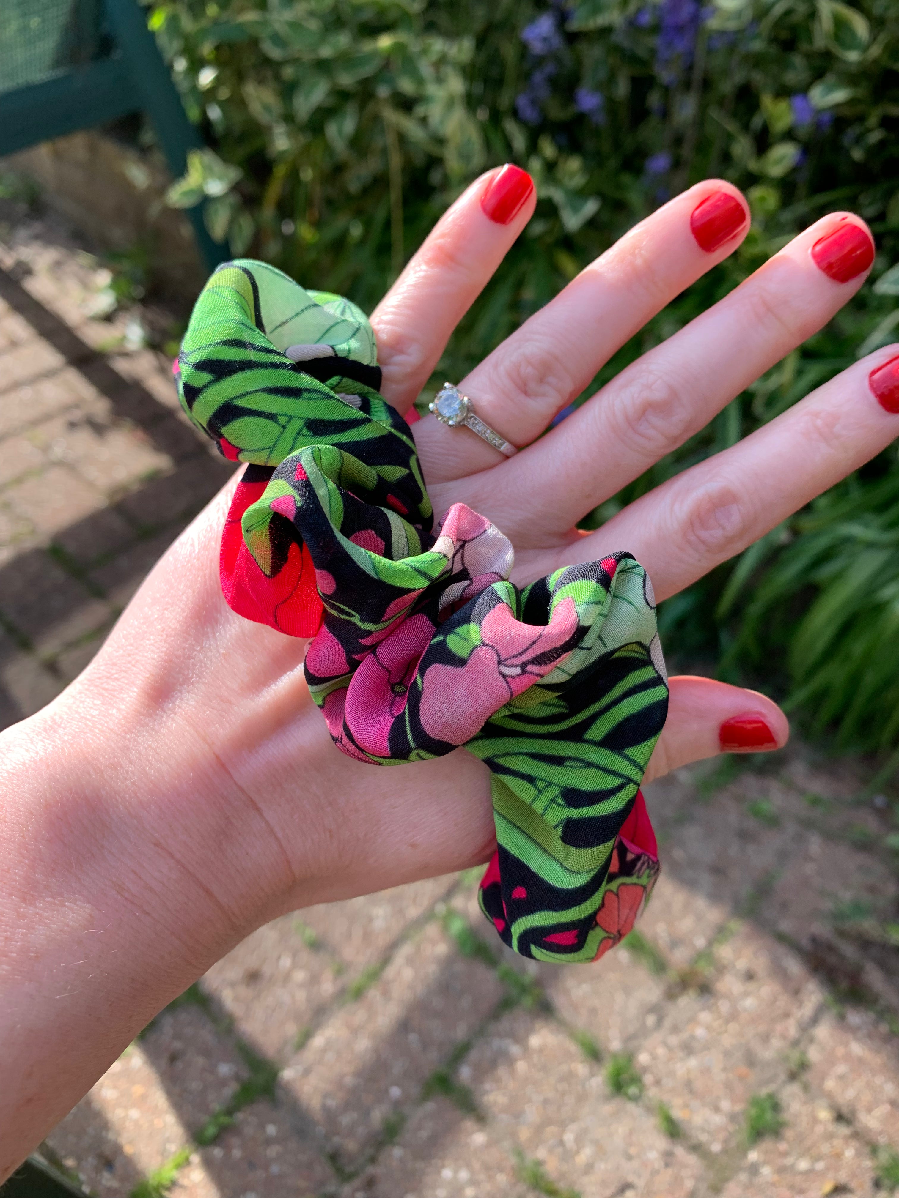 Confetti Floral Silk Scrunchie