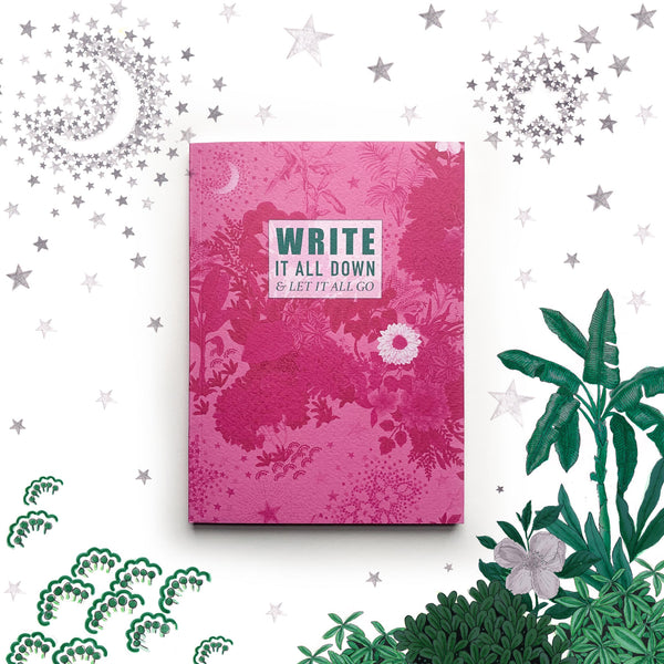 'Write it all down' Pink A5 Notebook