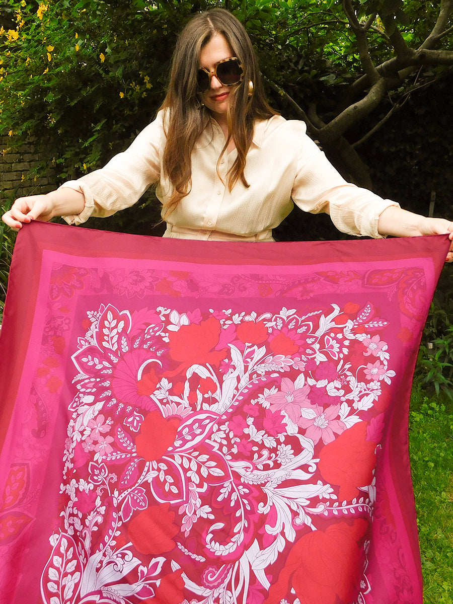 Tuliptastic Silk Scarf