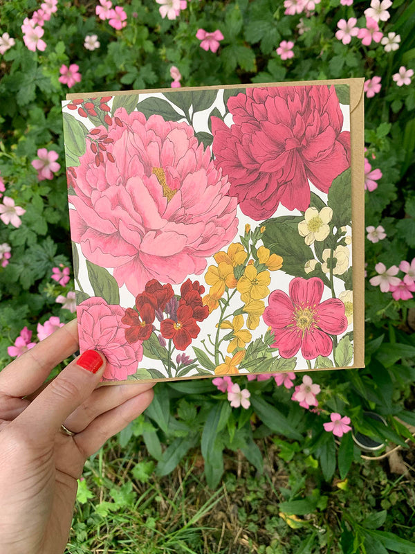 Floral Print Square Card